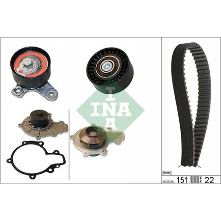 530 0572 30 Water Pump & Timing Belt Kit Schaeffler INA