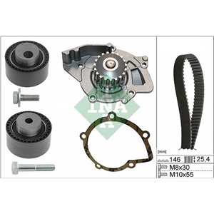 530 0446 31 Timing set (belt + pulley + water pump) fits: CITROEN C5 I, C5 II