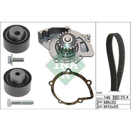 530 0446 31 Veepump + hammasrihmakomplekt Schaeffler INA