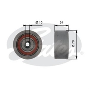 T42159 Deflection Pulley,Guide Pulley, timing belt GATES - Top1autovaruosad