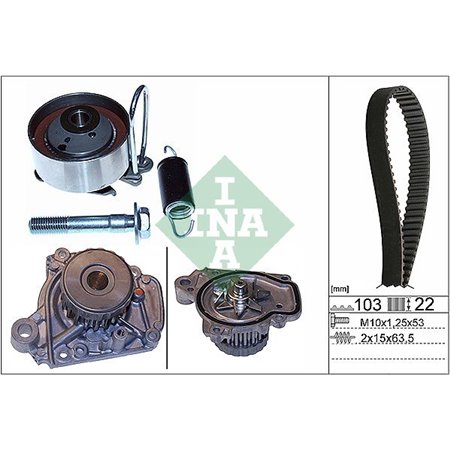 530 0505 31 Water Pump & Timing Belt Kit Schaeffler INA