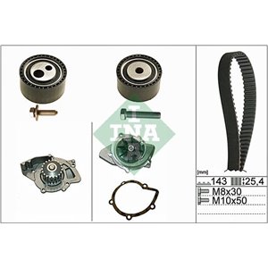530 0447 30 Water Pump & Timing Belt Kit Schaeffler INA - Top1autovaruosad