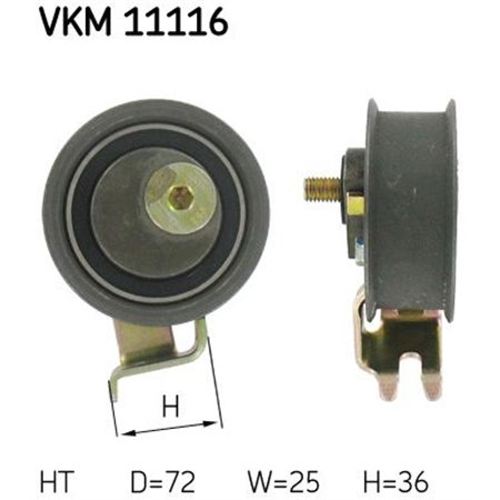 VKM 11116 Timing belt tension roll/pulley fits: AUDI A3, A4 B5, A6 C5, TT 