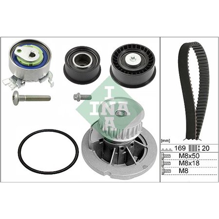 530 0078 32 Water Pump & Timing Belt Kit Schaeffler INA