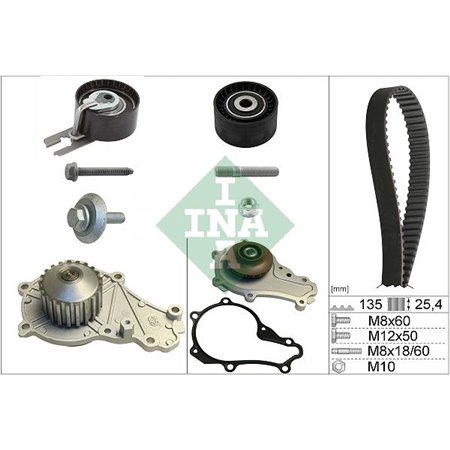 530 0369 30 Water Pump & Timing Belt Kit Schaeffler INA