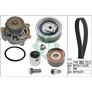 530 0374 30 Timing set (belt + pulley + water pump) fits: AUDI A3, A4 B6; VW 