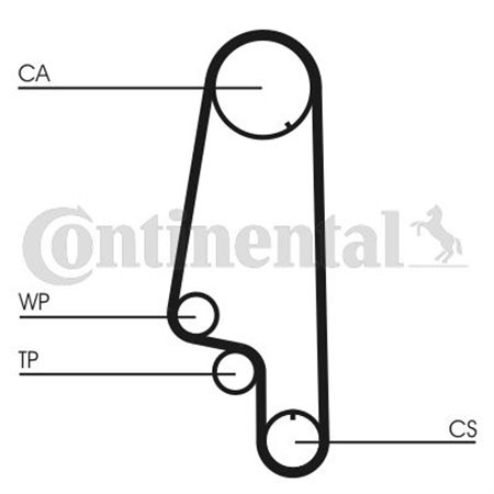 CT846WP4 Veepump + hammasrihmakomplekt CONTINENTAL CTAM