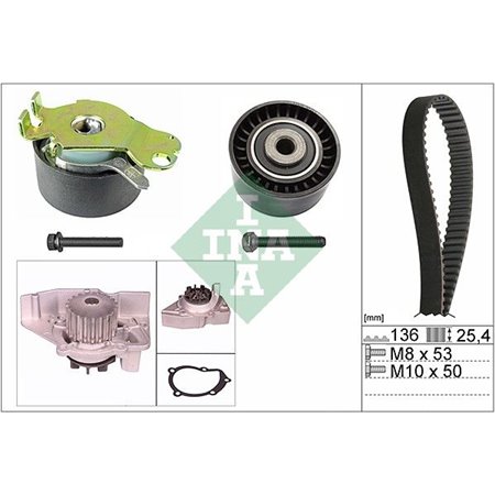 530 0236 30 Veepump + hammasrihmakomplekt Schaeffler INA