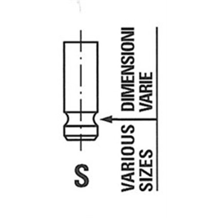 4371/RCR Intake valve (54x11x162,51mm) fits: SCANIA fits: SCANIA 2, 3, 3 B