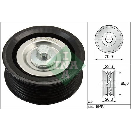 532 0531 10 Deflection/Guide Pulley, V-ribbed belt Schaeffler INA