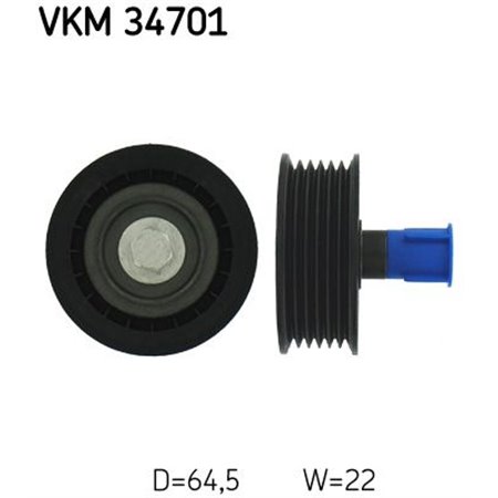 VKM 34701 Poly V belt pulley fits: CITROEN JUMPER FIAT DUCATO FORD TOURNE