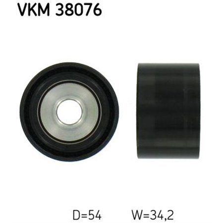VKM 38076 Poly V belt pulley fits: MERCEDES G (W463), GL (X164), M (W164), 