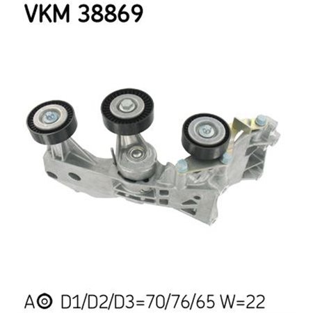 VKM 38869 Multi V belt tensioner fits: MERCEDES A (W169), B SPORTS TOURER (