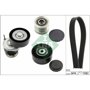 529 0521 20 Multi V belt set with tensioner fits: AUDI A4 ALLROAD B8, A4 B8, 