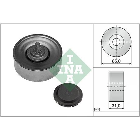 532 0569 10 Deflection/Guide Pulley, V-ribbed belt Schaeffler INA