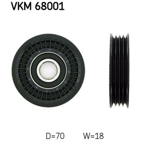 VKM 68001 Avböjning/Styrskiva, V-ribbat bälte SKF