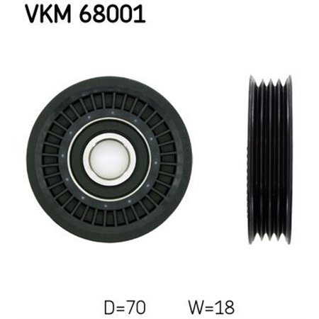 VKM 68001 Deflection/Guide Pulley, V-ribbed belt SKF