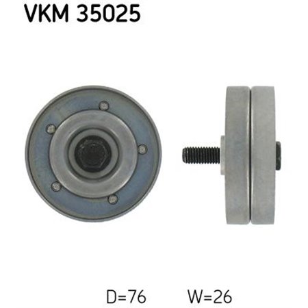 VKM 35025 Poly V belt pulley fits: HONDA CIVIC VII OPEL ASTRA G, ASTRA G C