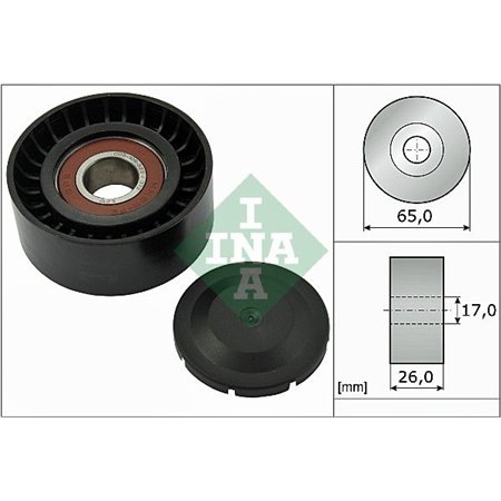 532 0557 10 Deflection/Guide Pulley, V-ribbed belt Schaeffler INA