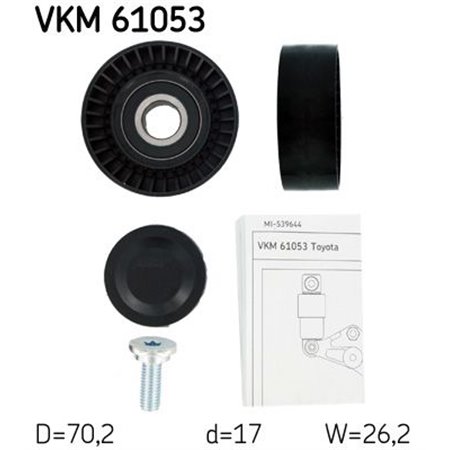 VKM 61053 Flera kilremsspännrullar passar till: TOYOTA AURIS, AVENSIS, CELI