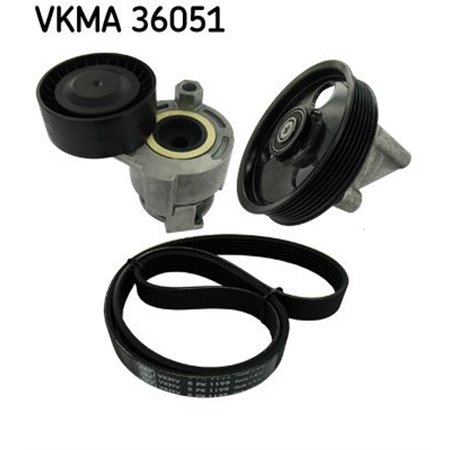 VKMA 36051 Kiilrihmade komplekt (rullidega) sobib: DACIA LOGAN, LOGAN MCV, S