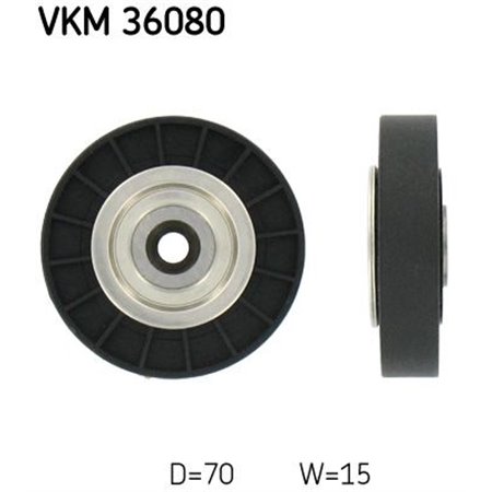 VKM 36080 Deflection/Guide Pulley, V-ribbed belt SKF