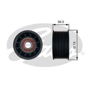 GATT36526 Poly V belt pulley fits: RVI KERAX, PREMIUM 2; VOLVO 7700, 8300, 