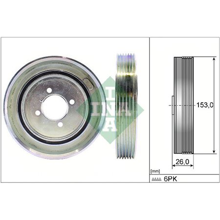 544 0040 10 Crankshaft pulley fits: CITROEN BERLINGO, BERLINGO/MINIVAN, C15/M