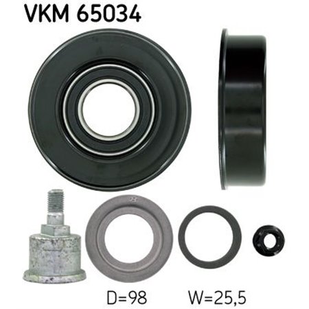 VKM 65034 Avböjning/Styrskiva, V-ribbat bälte SKF