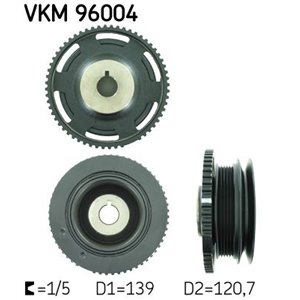 VKM 96004 Crankshaft pulley fits: DAEWOO LANOS 1.3/1.5/1.6 02.97 