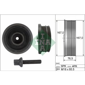 544 0082 20 Belt Pulley Set, crankshaft Schaeffler INA - Top1autovaruosad