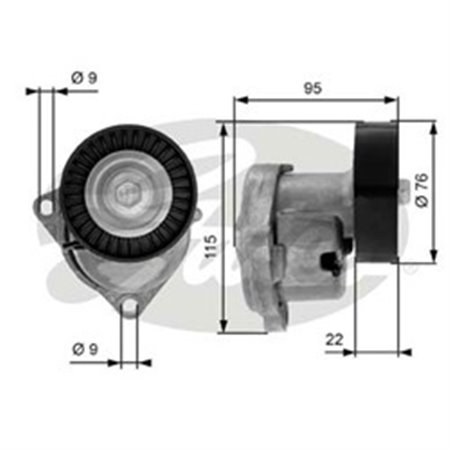 T38448 Belt Tensioner, V-ribbed belt GATES