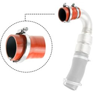 GAT09-0658 Intercooler hose L (diameter 42/46mm, length 72mm, orange) fits: 