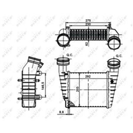 NRF 30138A - Intercooler fits: SKODA SUPERB I VW PASSAT B5, PASSAT B5.5 1.9D/2.0D 02.00-03.08