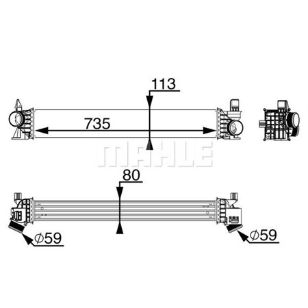 MAHLE CI 217 000P - Intercooler fits: FIAT DUCATO 2.0D-3.0D 07.06-