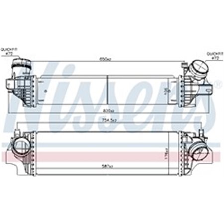 NIS 96103 Intercooler passar: BMW 2 (F45), X1 (F48) MINI (F56), (F57), CLUBM