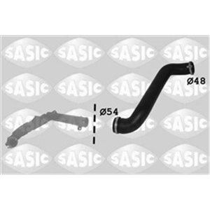 SAS3336308 Intercooler hose (intake side, diameter 48mm, black) fits: FORD G