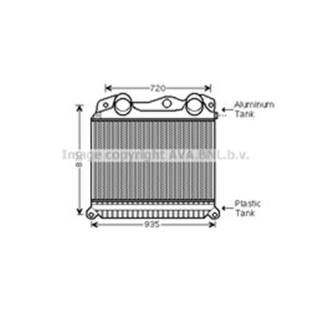 MN4055 AVA Intercooler (aluminium tanks) fits: MAN TGA, TGX I D2066LF01 D387