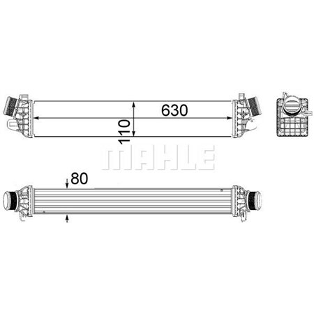 MAHLE CI 258 000P - Intercooler fits: ALFA ROMEO GIULIETTA 1.8 04.10-10.18