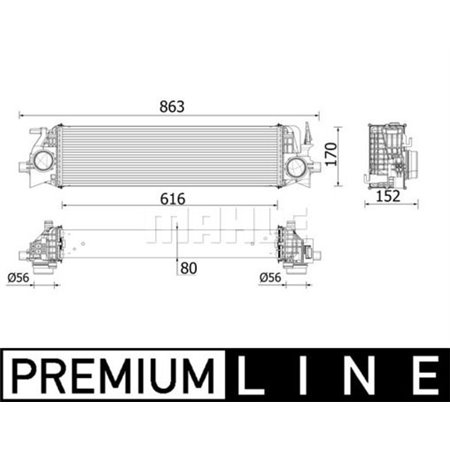 CI 554 000P Ahtoilman Jäähdytin MAHLE