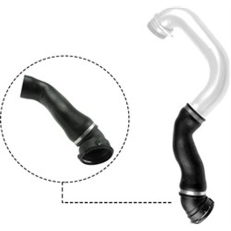 GAT09-0185 Intercooler hose (diameter 54,5/60mm, length 235mm, black) fits: