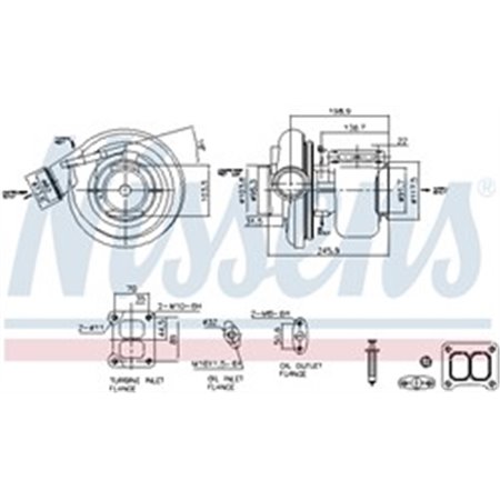 NISSENS 93301 - Turbocharger (with fitting kit) fits: SCANIA 4, P,G,R,T DC11.01-DT12.14 01.96-