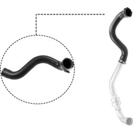 GAT09-0089 Intercooler hose (diameter 44/47mm, length 440mm, black) fits: RE