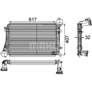 CI 166 000P Intercooler fits: AUDI A3; SEAT ALTEA, ALTEA XL, LEON, TOLEDO III