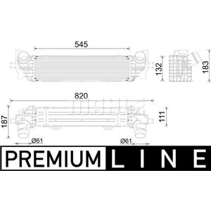 CI 626 000P Intercooler fits: BMW 5 (G30, F90), 5 (G31), 6 GRAN TURISMO (G32)