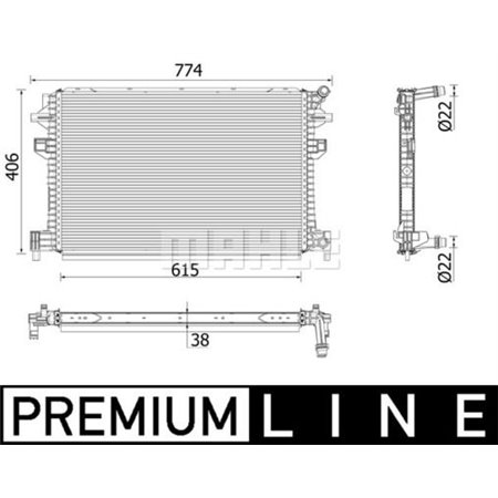 MAHLE CIR 30 000P - Motorkylare passar: AUDI Q2, Q3 SEAT ATECA, TARRACO SKODA KODIAQ VW ARTEON, TIGUAN, TOURAN 1.5/2.0D 06.