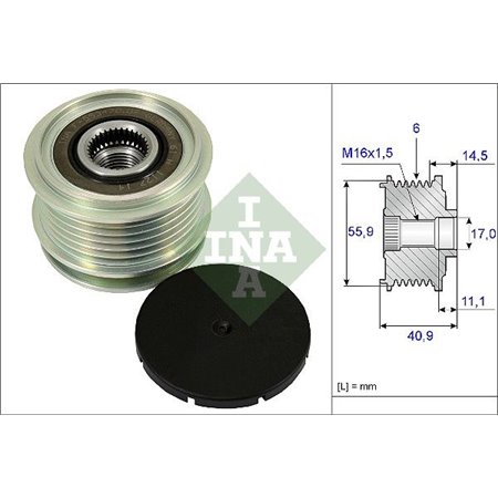 535 0012 10 Механизм свободного хода генератора Schaeffler INA