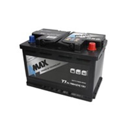 BAT77/760R/4MAX Batteri 4MAX 12V 77Ah/760A (R+ standardpol) 278x175x190 B13