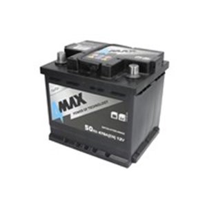 BAT50/470R/4MAX Battery 4MAX 12V 50Ah/470A (R+ standard terminal) 210x175x190 B13