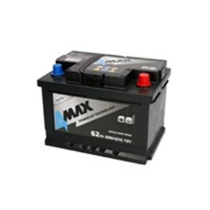 BAT62/550R/4MAX Battery 4MAX 12V 62Ah/550A (R+ standard terminal) 242x175x175 B13